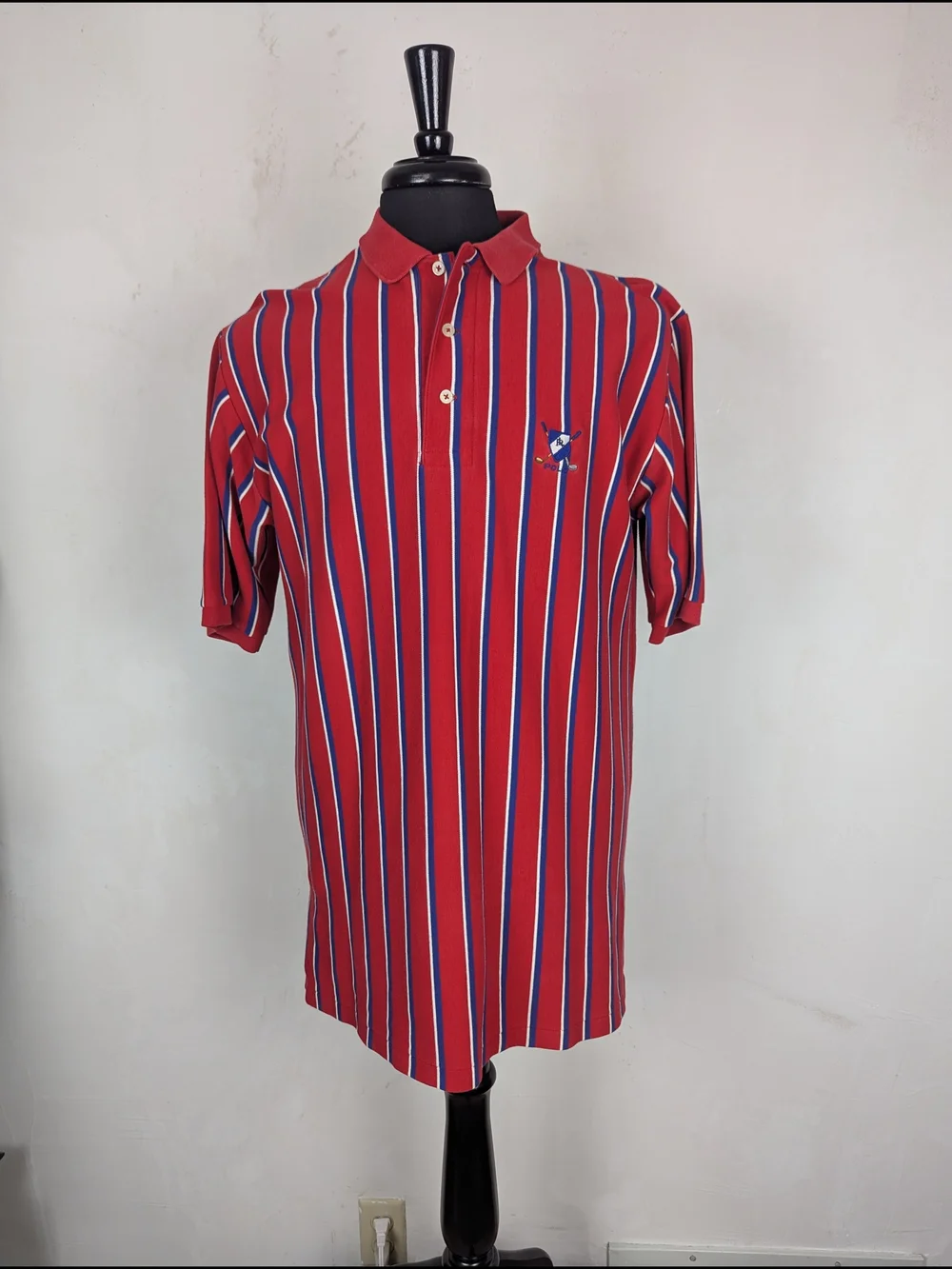 Vintage Polo by Ralph Lauren Red Polo with Blue & White Stripes